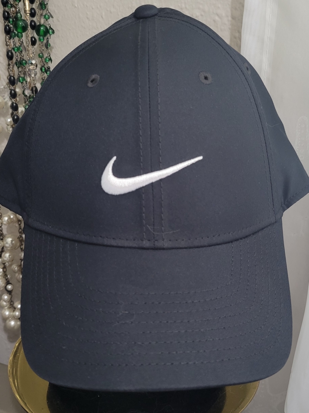 Nike Golf Drifit Men's Black Hat with White Swoosh
